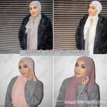 Hochwertiger Stirnbandstrand populärer Sommerfarbiger moslemischer hijab Schale Plain Chiffon- Schal der Blase